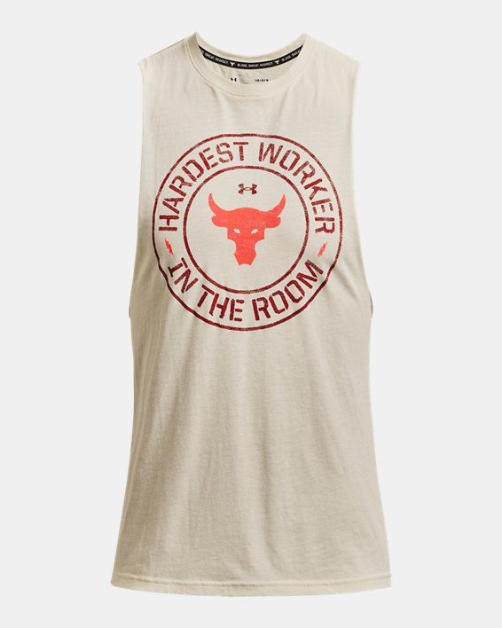 Men's Project Rock Hardest Worker Tank in Brown image number 4